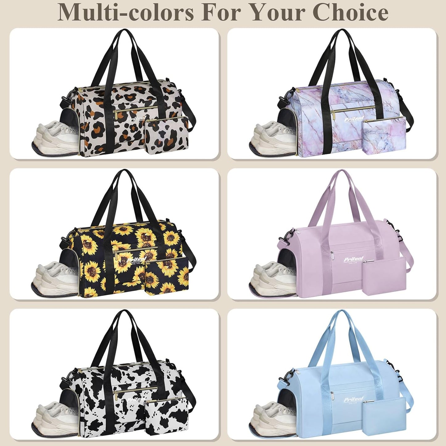 Gym Bag for Women with Shoe Compartment, Sport Gym Tote Bags Travel Duffle Bag for Hospital Yoga Maternity