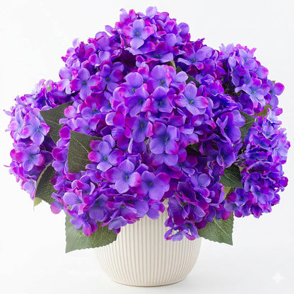 Daynight 4 Pcs Hydrangea Artificial Flowers Outdoor Silk Bouquets, UV Resistant Faux Hydrangeas Flowers for Table Vase Centerpieces Outside Party Wedding Baby Shower Home Outdoor Decor (4, White)