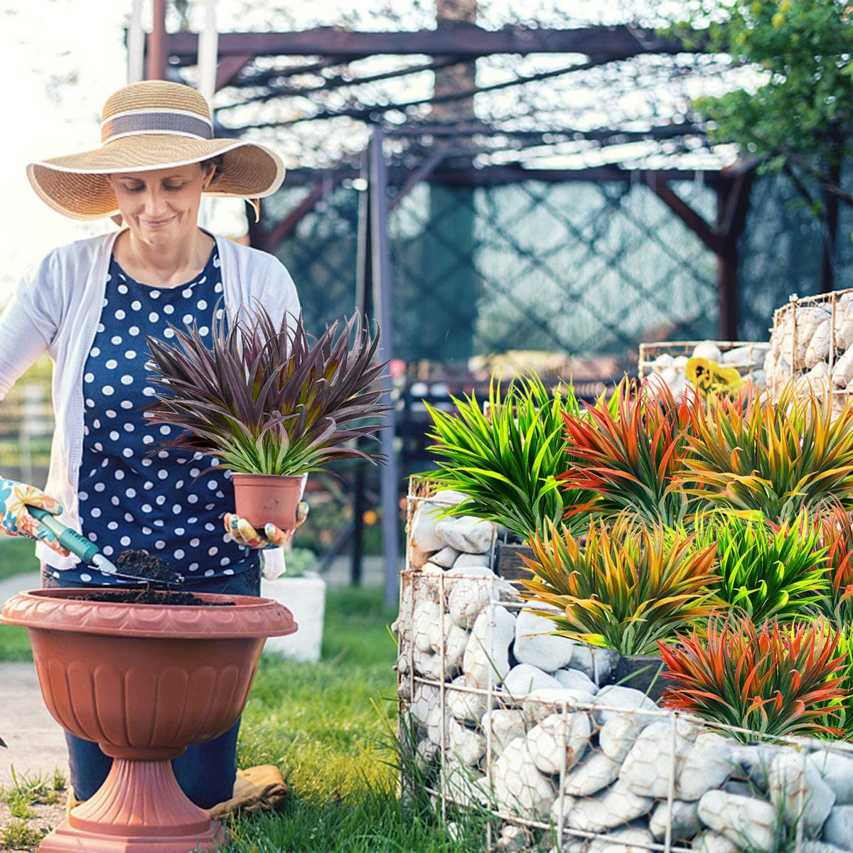 Artificial Plants Outdoor, UV Resistant, Fake Tropical Plants