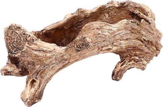 Artificial Driftwood Planter Realistic Resin Succulent Planter Vintage Tree Root Stump Log Like Flower Container Pot for Home Garden Decoration Indoor Outdoor Use