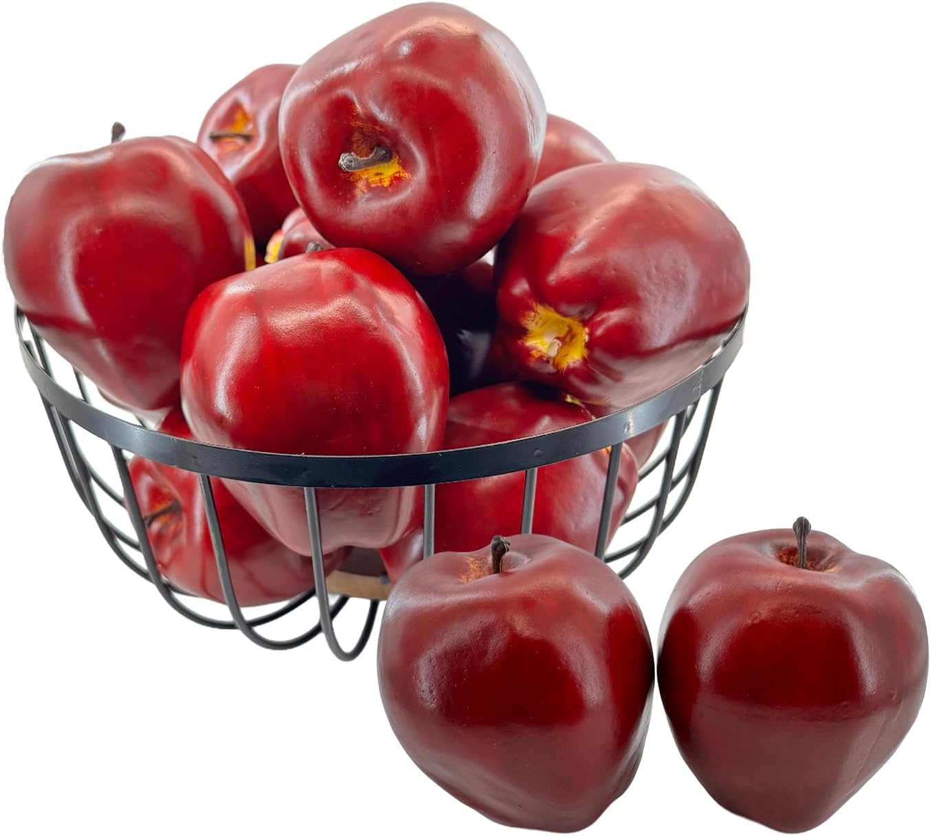 12 Pcs Artificial Red Apples Fake Fruit Faux Apples Realistic Fruits for Home Kitchen Table Fruit Bowl Home Decor Photography Props