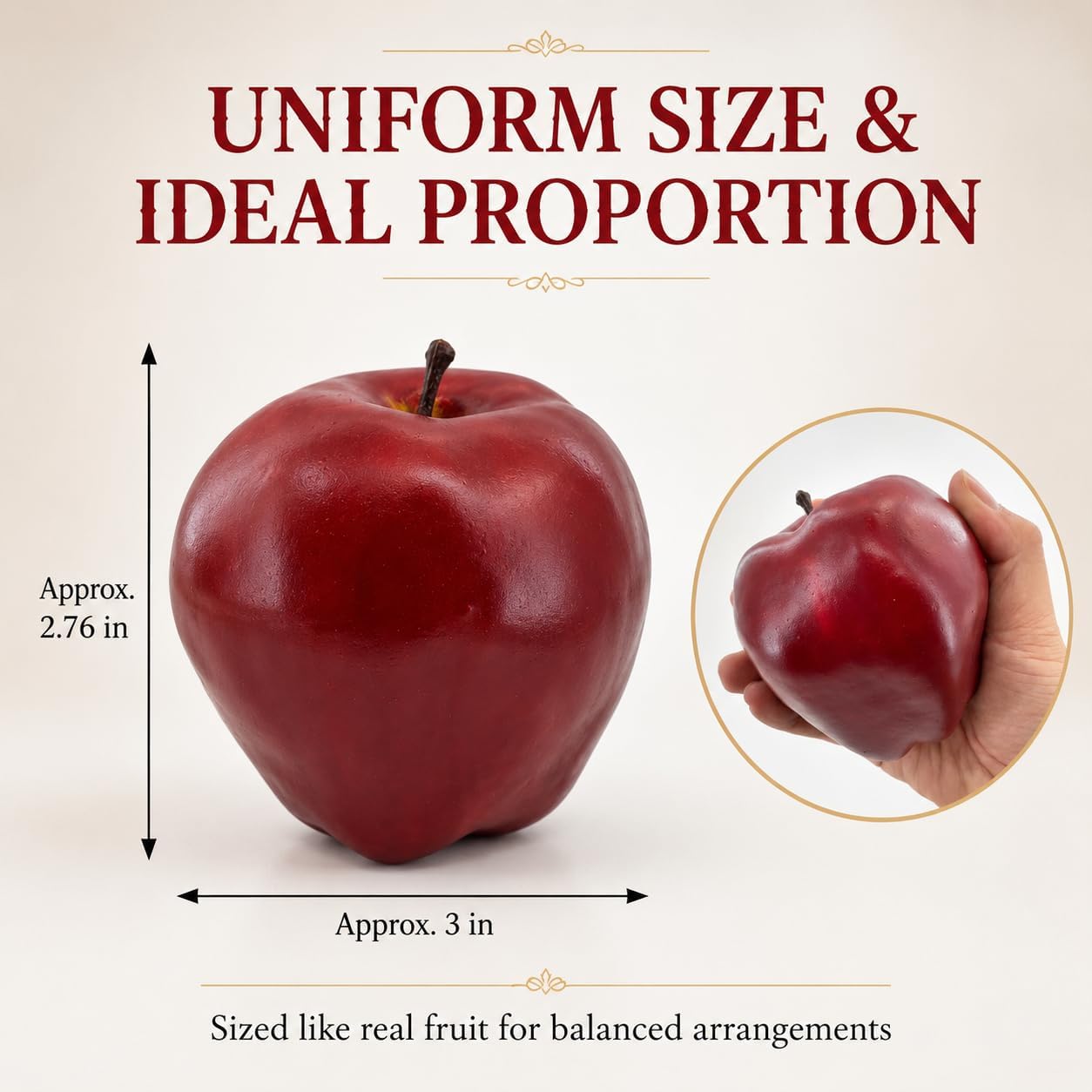 12 Pcs Artificial Red Apples Fake Fruit Faux Apples Realistic Fruits for Home Kitchen Table Fruit Bowl Home Decor Photography Props
