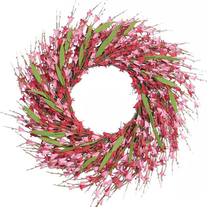 22 Inch Spring Yellow Forsythia Leaf Wreath, for Front Door Window Porch Living Room Mantel Farmhouse Spring Home Decor Gift