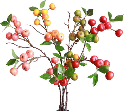 Like Natural 4Pcs 21.6 Inch Faux Berries Artificial Berry Branches Fruits Artificial Flowers for Christmas Home Decorations Living Room Table Vase Decor Office Gifts Indoor