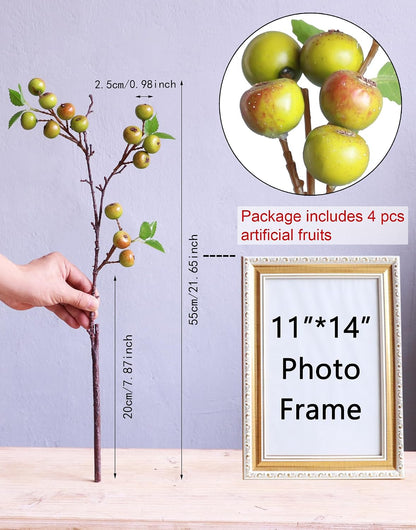 Like Natural 4Pcs 21.6 Inch Faux Berries Artificial Berry Branches Fruits Artificial Flowers for Christmas Home Decorations Living Room Table Vase Decor Office Gifts Indoor