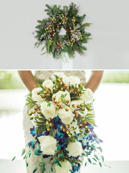 Like Natural 4Pcs 21.6 Inch Faux Berries Artificial Berry Branches Fruits Artificial Flowers for Christmas Home Decorations Living Room Table Vase Decor Office Gifts Indoor
