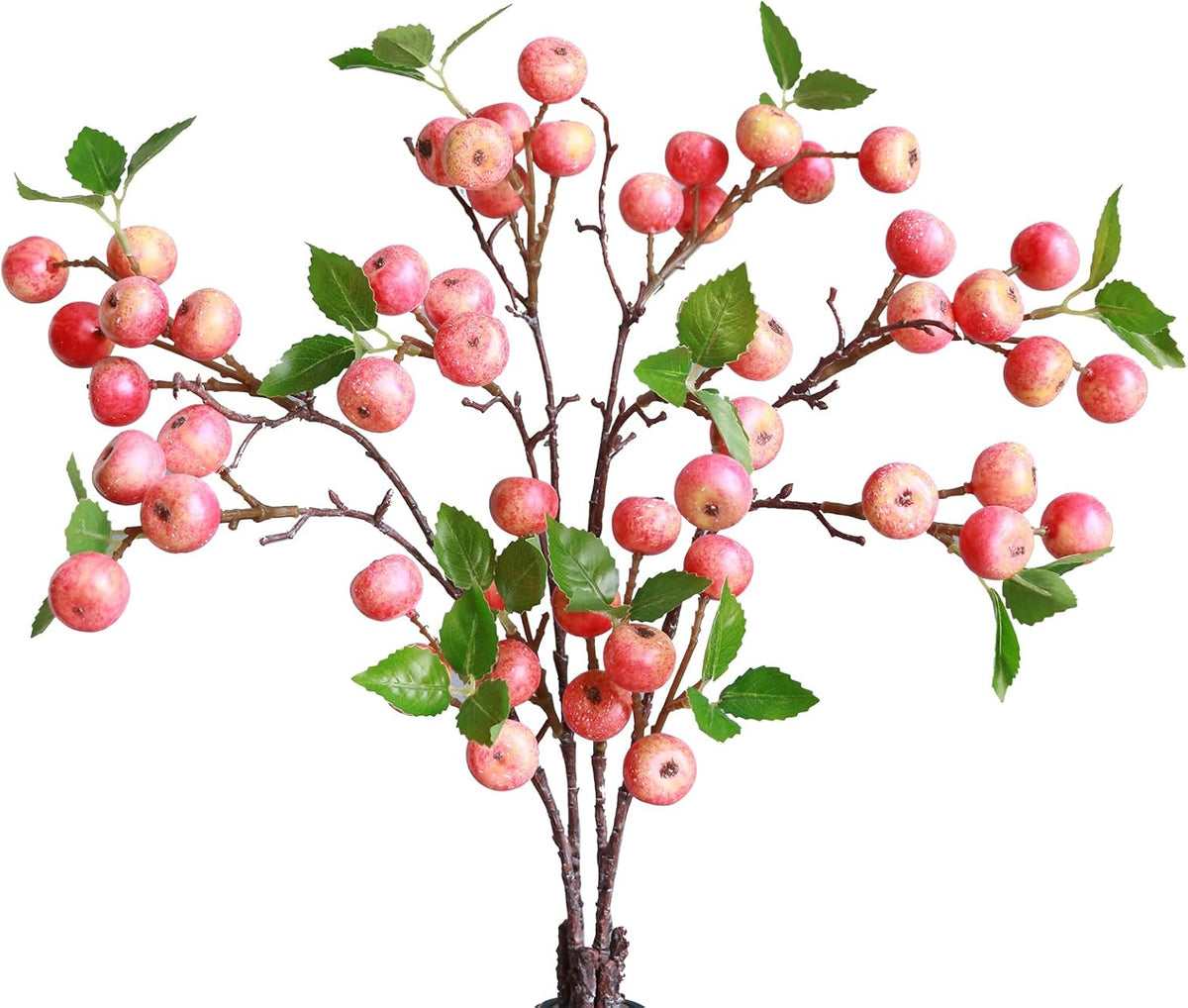 Like Natural 4Pcs 21.6 Inch Faux Berries Artificial Berry Branches Fruits Artificial Flowers for Christmas Home Decorations Living Room Table Vase Decor Office Gifts Indoor