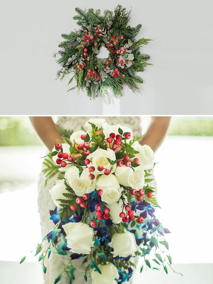 Like Natural 4Pcs 21.6 Inch Faux Berries Artificial Berry Branches Fruits Artificial Flowers for Christmas Home Decorations Living Room Table Vase Decor Office Gifts Indoor