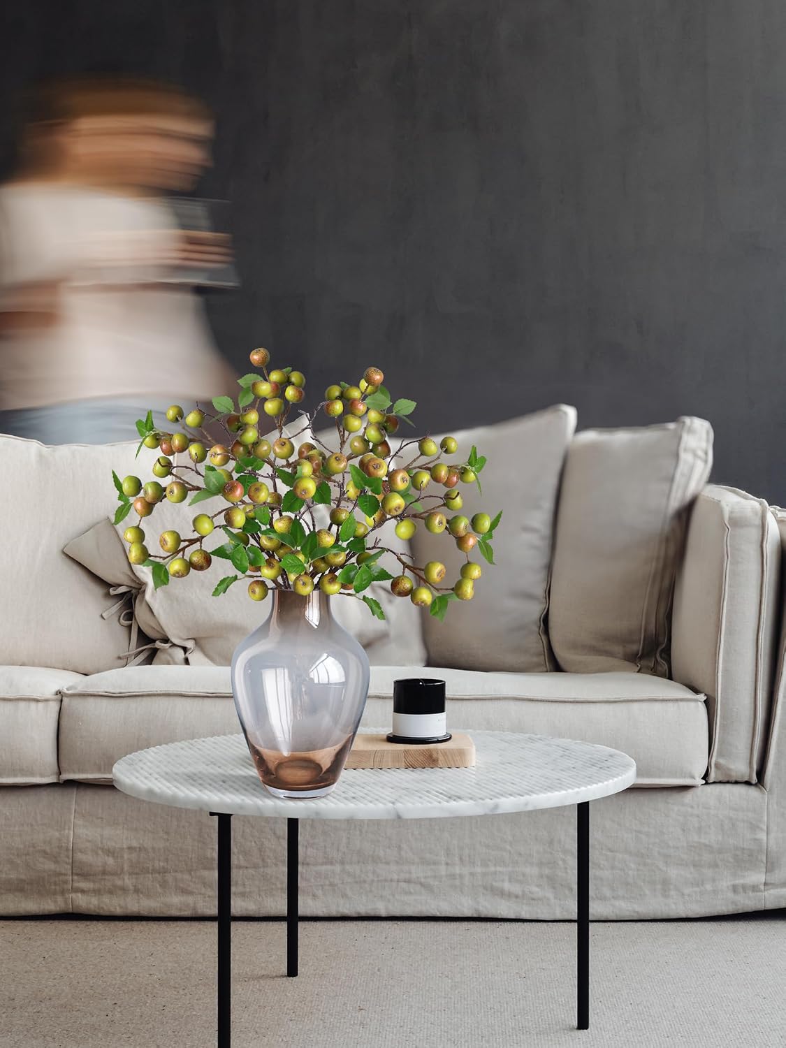 Like Natural 4Pcs 21.6 Inch Faux Berries Artificial Berry Branches Fruits Artificial Flowers for Christmas Home Decorations Living Room Table Vase Decor Office Gifts Indoor
