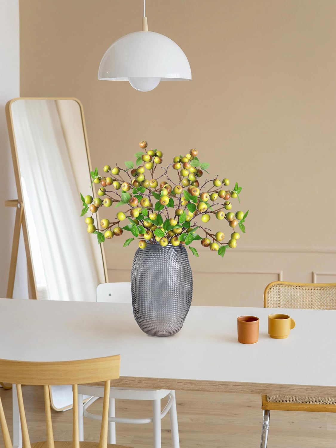 Like Natural 4Pcs 21.6 Inch Faux Berries Artificial Berry Branches Fruits Artificial Flowers for Christmas Home Decorations Living Room Table Vase Decor Office Gifts Indoor