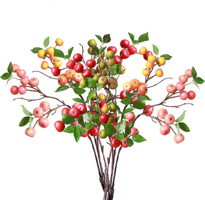 Like Natural 4Pcs 21.6 Inch Faux Berries Artificial Berry Branches Fruits Artificial Flowers for Christmas Home Decorations Living Room Table Vase Decor Office Gifts Indoor