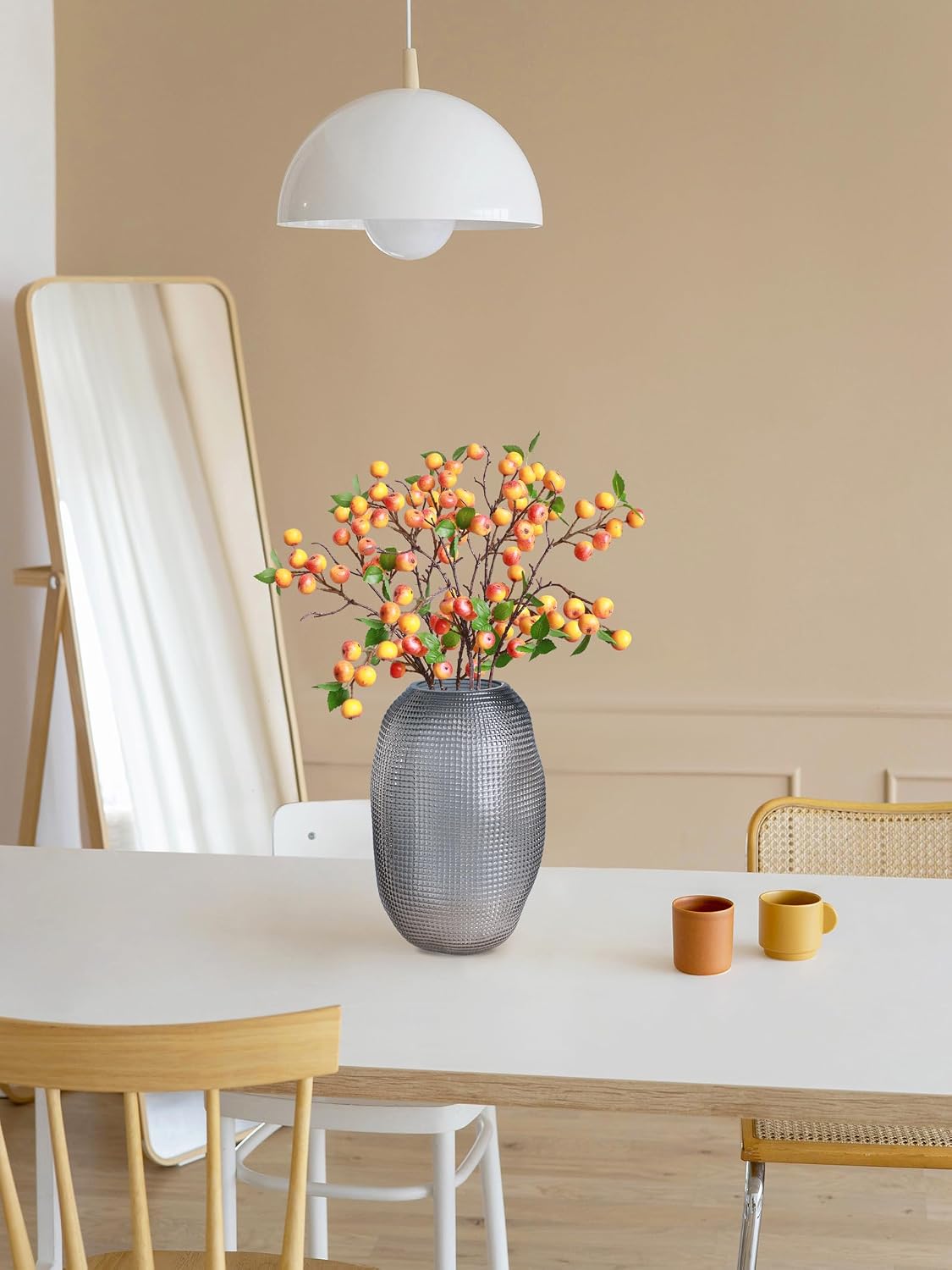 Like Natural 4Pcs 21.6 Inch Faux Berries Artificial Berry Branches Fruits Artificial Flowers for Christmas Home Decorations Living Room Table Vase Decor Office Gifts Indoor