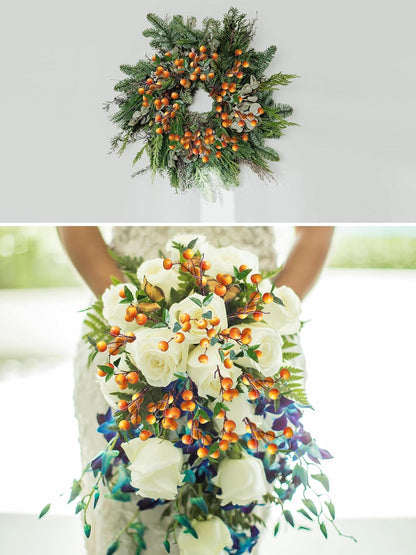 Like Natural 4Pcs 21.6 Inch Faux Berries Artificial Berry Branches Fruits Artificial Flowers for Christmas Home Decorations Living Room Table Vase Decor Office Gifts Indoor