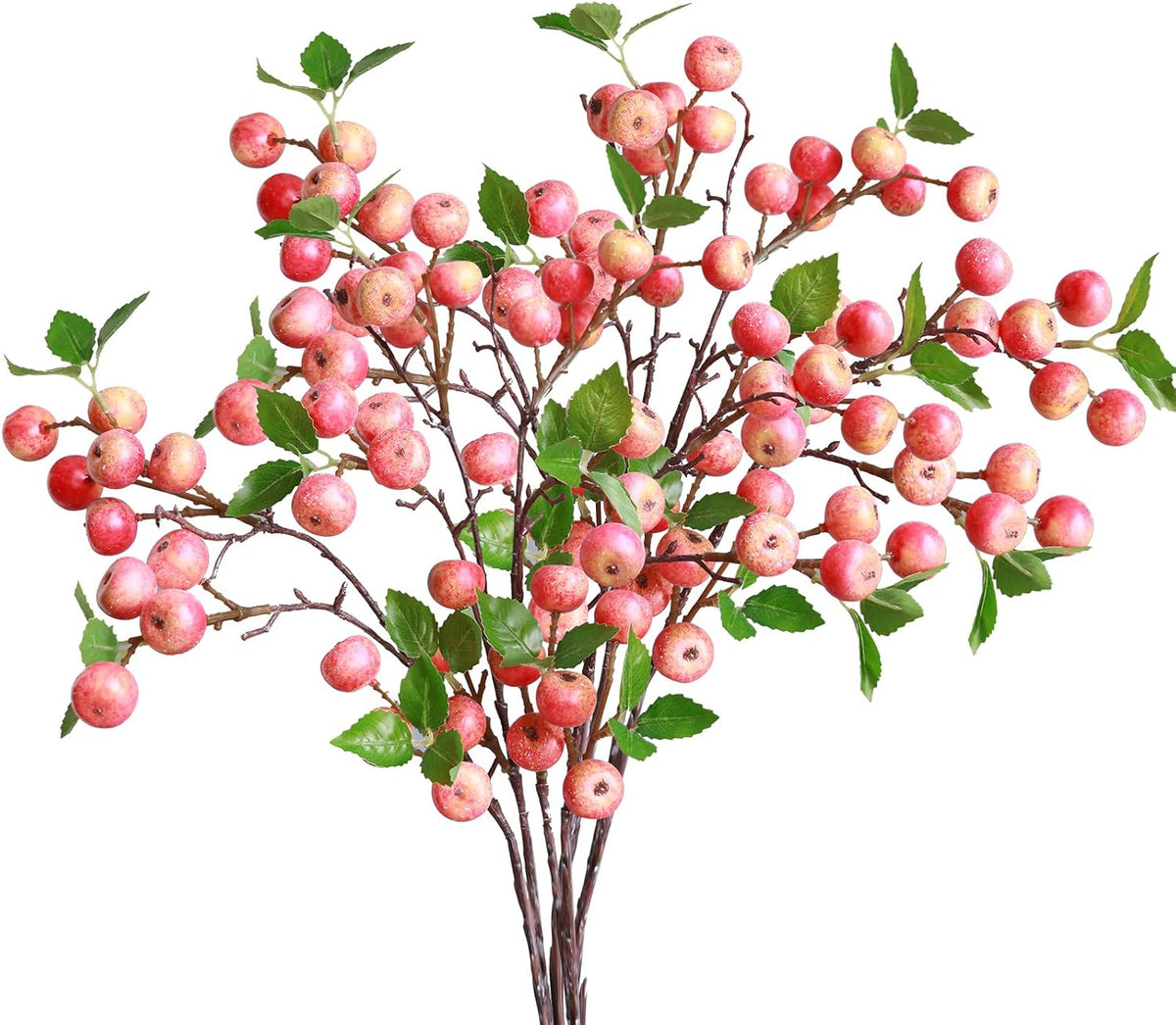 Like Natural 4Pcs 21.6 Inch Faux Berries Artificial Berry Branches Fruits Artificial Flowers for Christmas Home Decorations Living Room Table Vase Decor Office Gifts Indoor