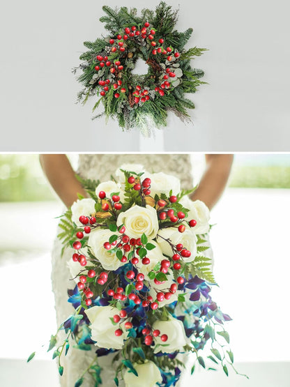 Like Natural 4Pcs 21.6 Inch Faux Berries Artificial Berry Branches Fruits Artificial Flowers for Christmas Home Decorations Living Room Table Vase Decor Office Gifts Indoor