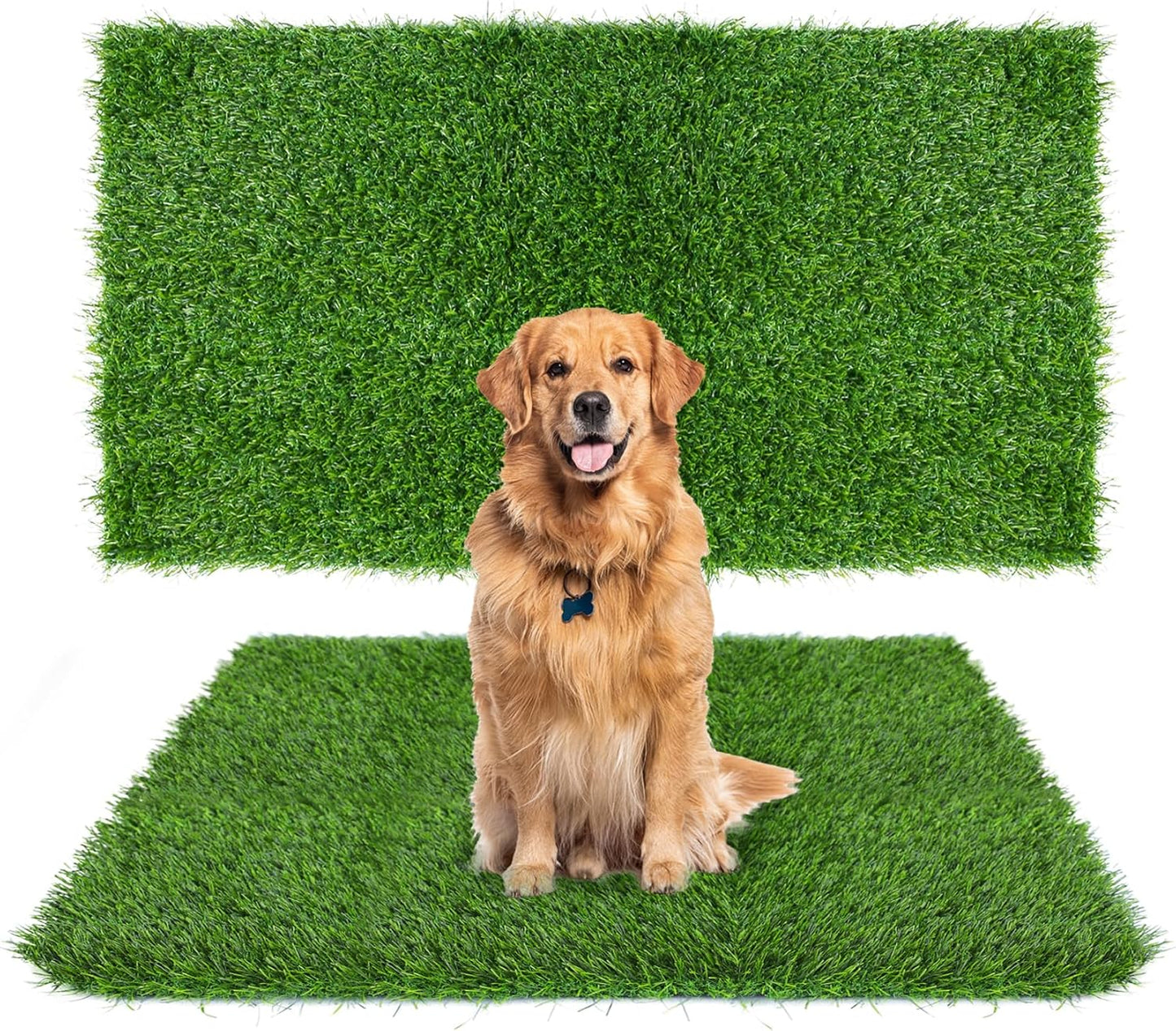 GLOBREEN 34" x 23" Fake Grass Pee Pad for Dogs Potty Training Turf Pets Mat - Indoor Outdoor Use