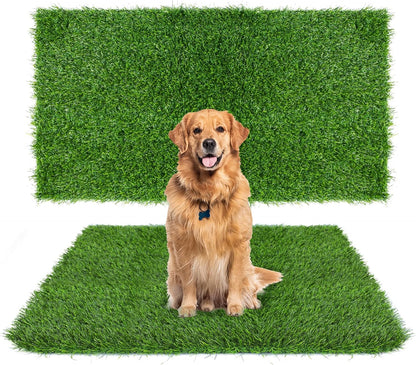 GLOBREEN 34" x 23" Fake Grass Pee Pad for Dogs Potty Training Turf Pets Mat - Indoor Outdoor Use