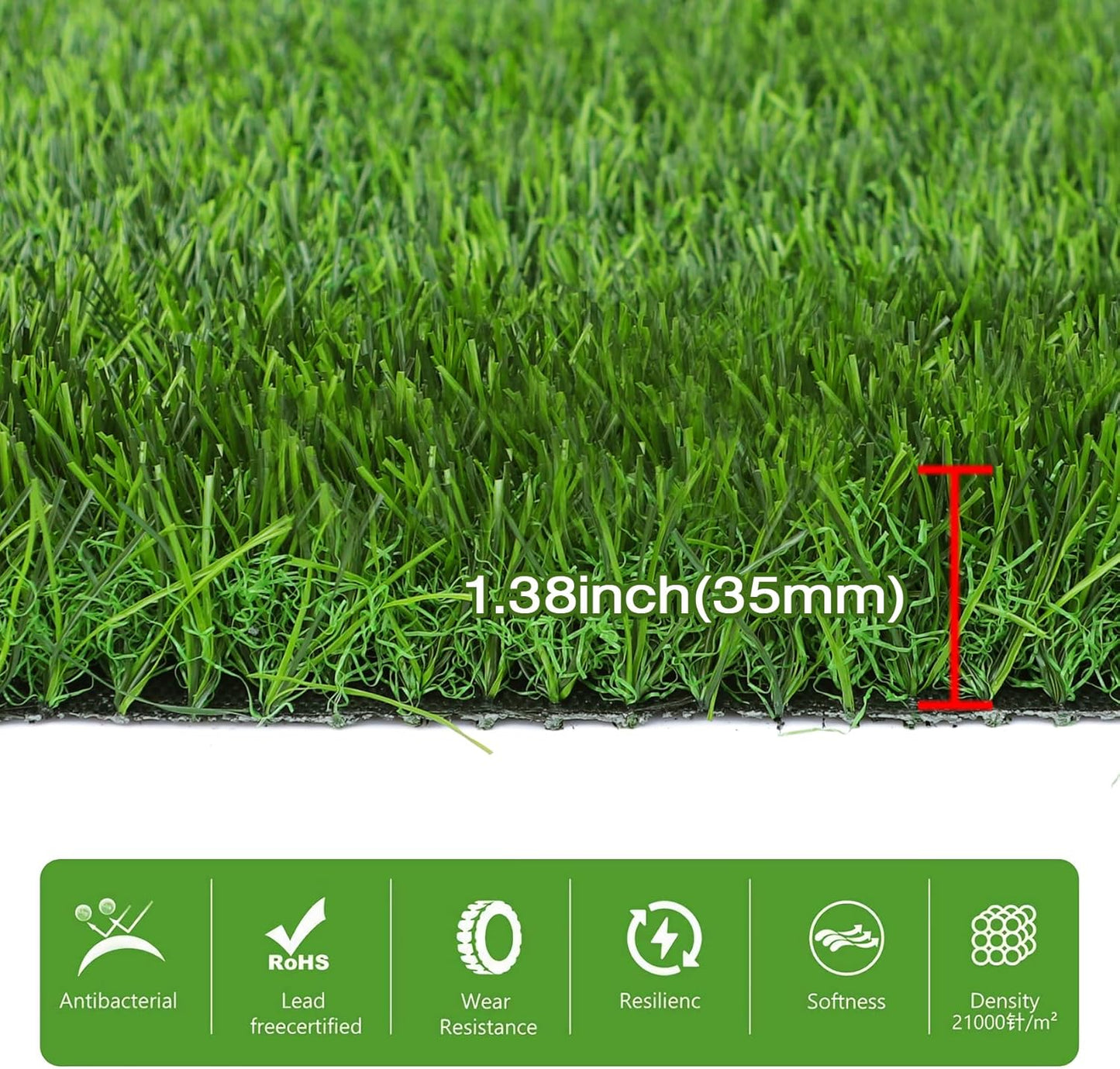 GLOBREEN 34" x 23" Fake Grass Pee Pad for Dogs Potty Training Turf Pets Mat - Indoor Outdoor Use