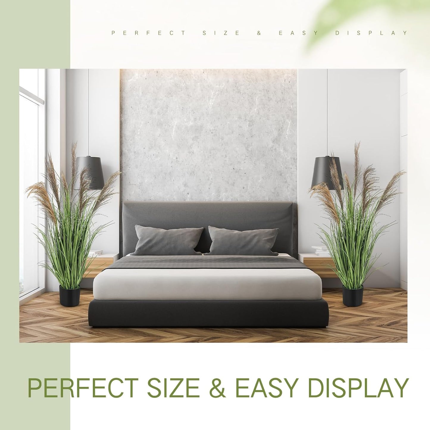 2 Pcs Pampas Grass Potted Plants 4 ft Tall Artificial Grass Potted Artificial Greenery Floor Plants Tall in Pot for Housewarming Gift House Garden Bathroom Lobby Outdoor Decoration (Fall)