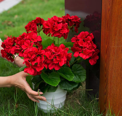 18'' Artificial Geraniums Realistic Silk Flowers for Outdoor