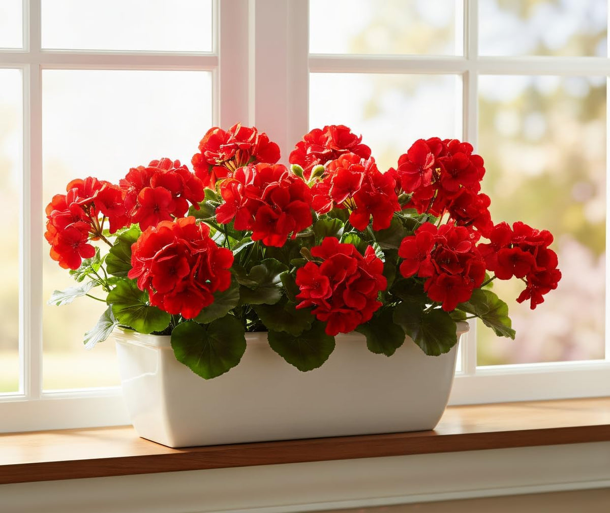 18'' Artificial Geraniums Realistic Silk Flowers for Outdoor