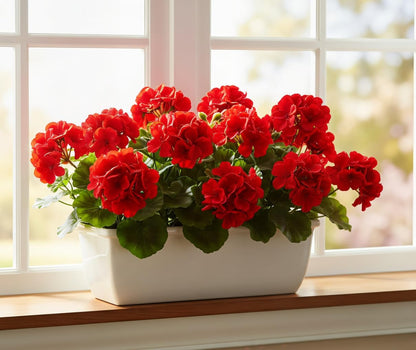 18'' Artificial Geraniums Realistic Silk Flowers for Outdoor