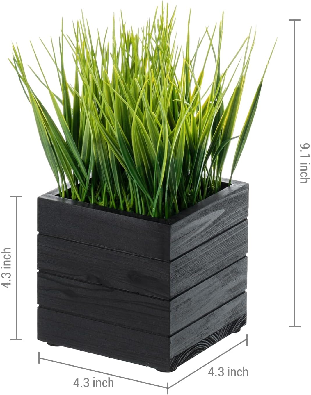 MyGift Artificial Rosemary Eucalyptus and Boxwood Plants Potted in Clear Glass Square Pots, Assorted Faux Greenery Indoor Home Table Centerpiece Office Desk Decor, 3 Piece Set