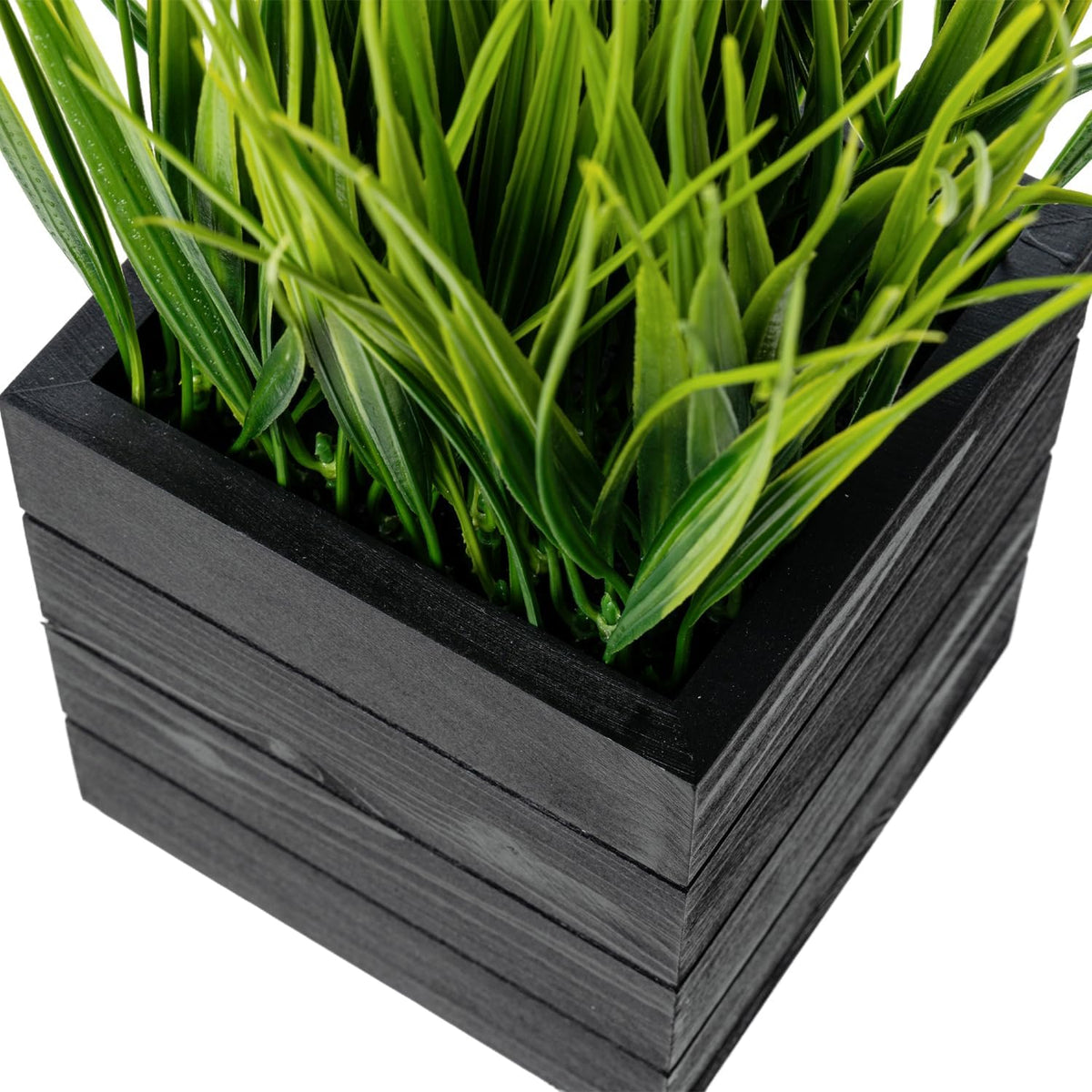 MyGift Artificial Rosemary Eucalyptus and Boxwood Plants Potted in Clear Glass Square Pots, Assorted Faux Greenery Indoor Home Table Centerpiece Office Desk Decor, 3 Piece Set