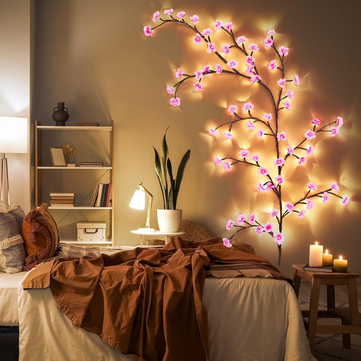 Cherry Blossom Tree Branch Lights for Wall, 3.94 FT Lights
