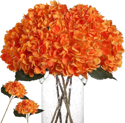 6pcs White Hydrangea Artificial Flowers - Faux Hydrangea Flowers, Fake Silk Flowers for Table Centerpiece, Silk Hydrangea Flowers with Stems for Home Wedding Party Decor