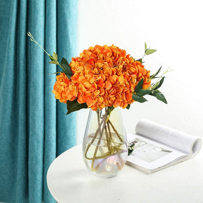 6pcs White Hydrangea Artificial Flowers - Faux Hydrangea Flowers, Fake Silk Flowers for Table Centerpiece, Silk Hydrangea Flowers with Stems for Home Wedding Party Decor