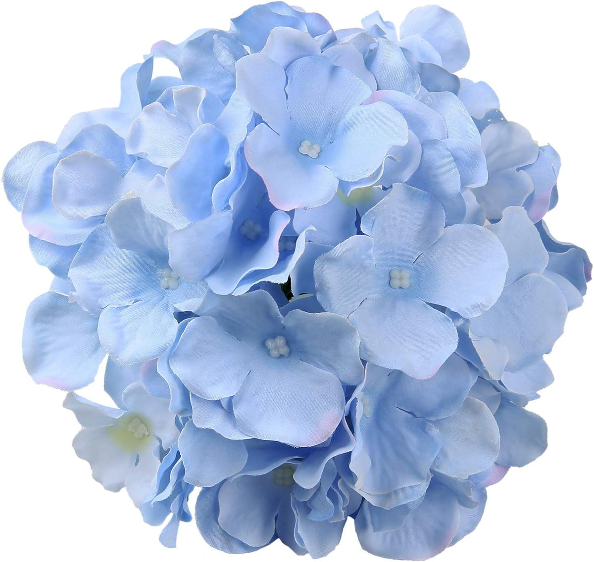 Silk Hydrangea Heads Artificial Flowers Heads with Stems for Home Wedding Decor,Pack of 10 (White)