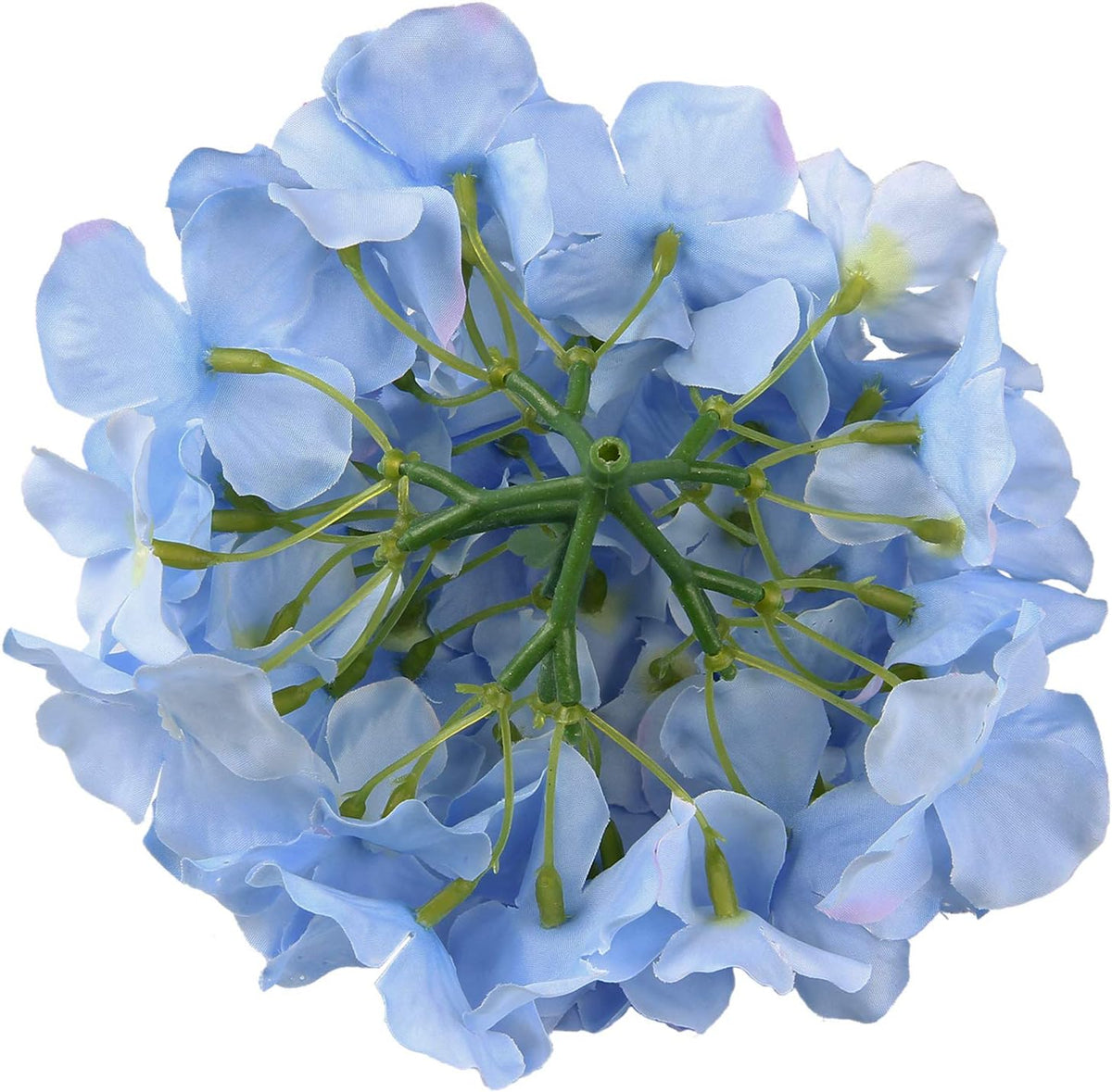 Silk Hydrangea Heads Artificial Flowers Heads with Stems for Home Wedding Decor,Pack of 10 (White)