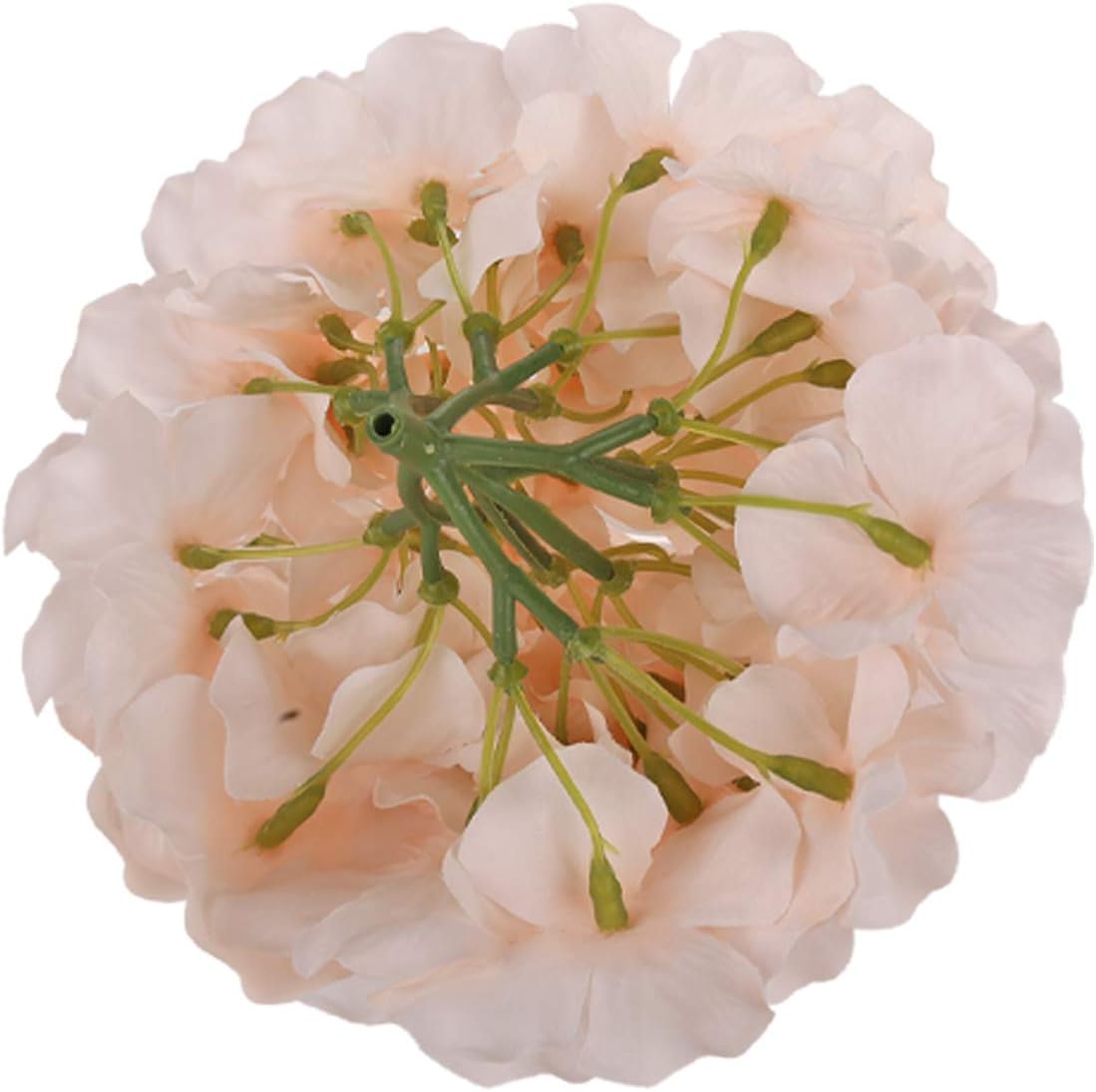Silk Hydrangea Heads Artificial Flowers Heads with Stems for Home Wedding Decor,Pack of 10 (White)