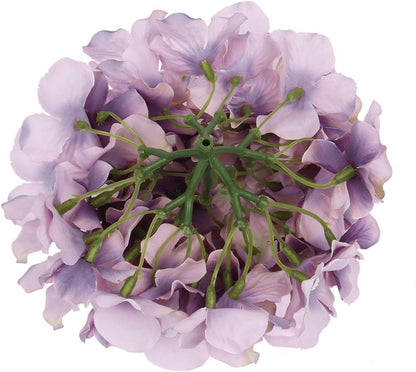 Silk Hydrangea Heads Artificial Flowers Heads with Stems for Home Wedding Decor,Pack of 10 (White)