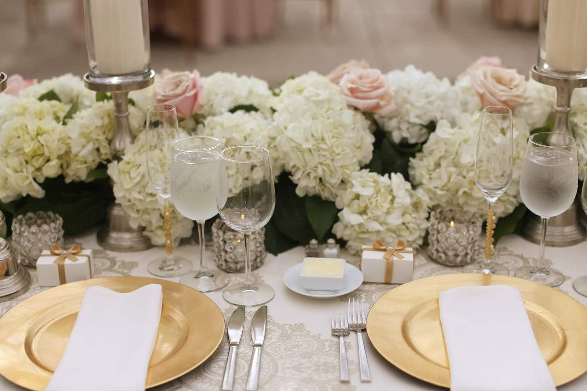 Silk Hydrangea Heads Artificial Flowers Heads with Stems for Home Wedding Decor,Pack of 10 (White)