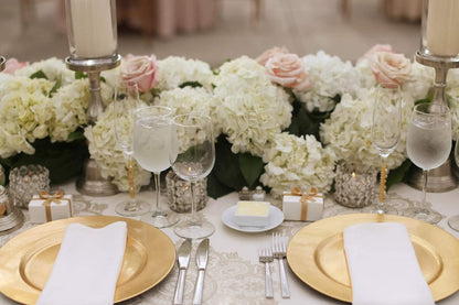 Silk Hydrangea Heads Artificial Flowers Heads with Stems for Home Wedding Decor,Pack of 10 (White)