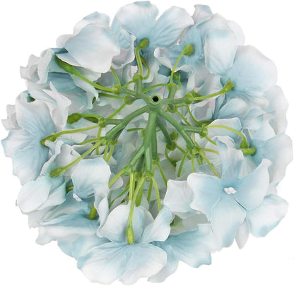 Silk Hydrangea Heads Artificial Flowers Heads with Stems for Home Wedding Decor,Pack of 10 (White)