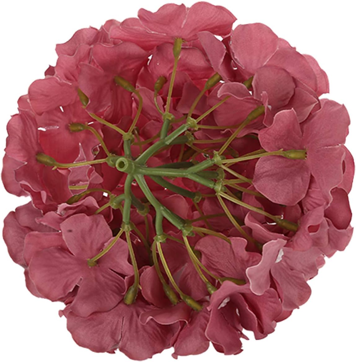 Silk Hydrangea Heads Artificial Flowers Heads with Stems for Home Wedding Decor,Pack of 10 (White)