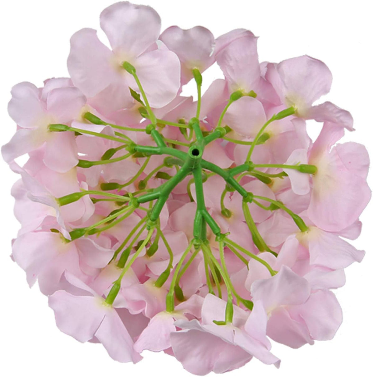 Silk Hydrangea Heads Artificial Flowers Heads with Stems for Home Wedding Decor,Pack of 10 (White)