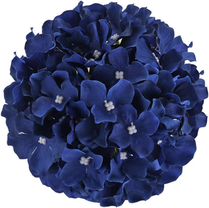 Silk Hydrangea Heads Artificial Flowers Heads with Stems for Home Wedding Decor,Pack of 10 (White)
