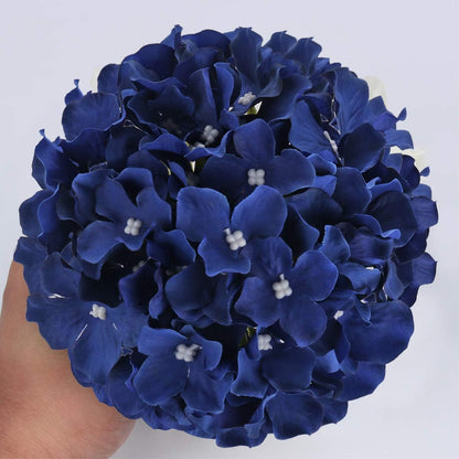 Silk Hydrangea Heads Artificial Flowers Heads with Stems for Home Wedding Decor,Pack of 10 (White)