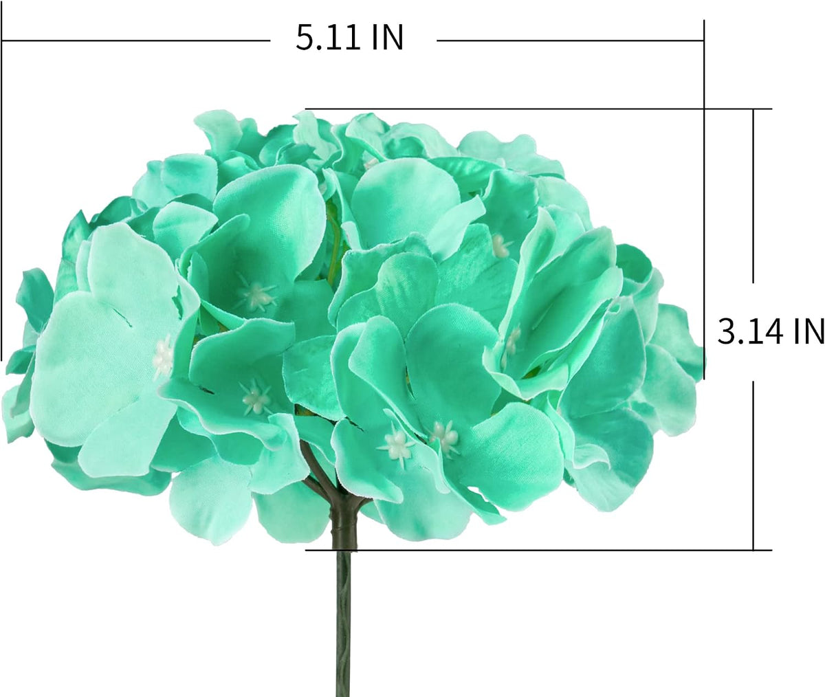 Silk Hydrangea Heads Artificial Flowers Heads with Stems for Home Wedding Decor,Pack of 10 (White)