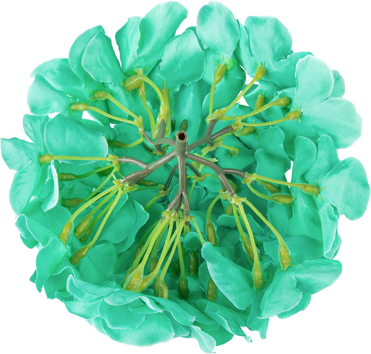 Silk Hydrangea Heads Artificial Flowers Heads with Stems for Home Wedding Decor,Pack of 10 (White)