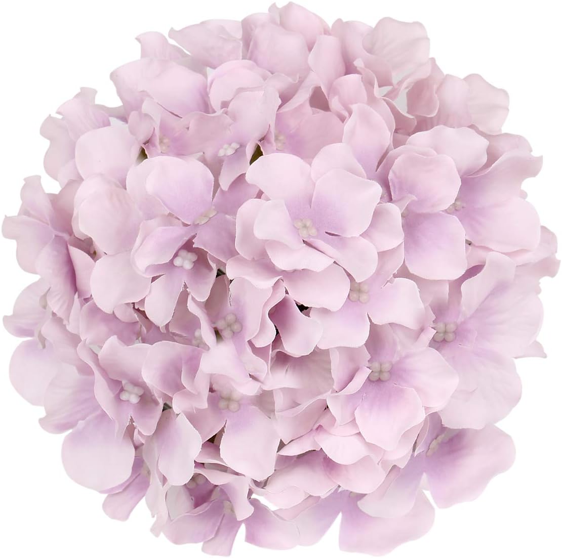 Silk Hydrangea Heads Artificial Flowers Heads with Stems for Home Wedding Decor,Pack of 10 (White)
