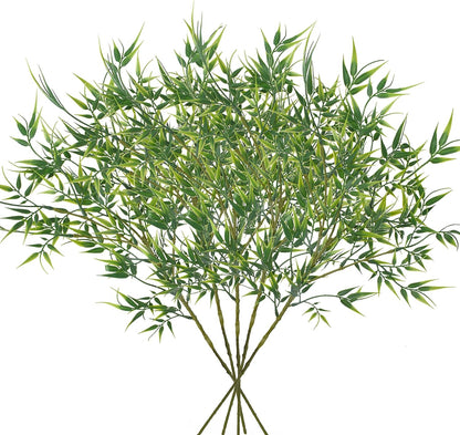 5Pcs Artificial Bamboo Leaves Faux Bamboo for Tall Vase Artificial Bamboo Plant Branch Greenery Plant for Hotel Home Wall Farmhouse Decoration