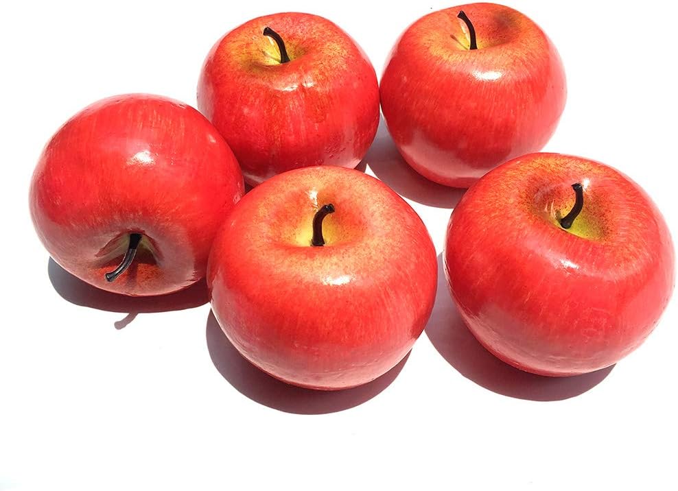 Fake Fruits Artificial Apples, Green, Set of 12