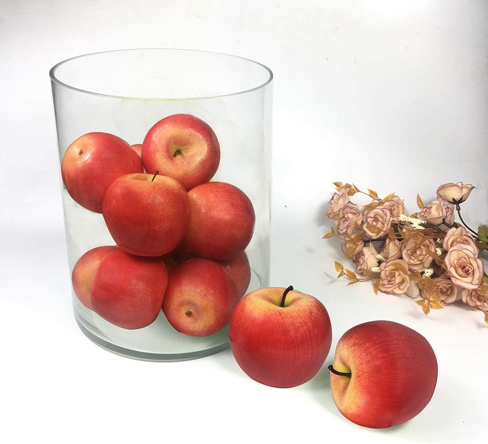 Fake Fruits Artificial Apples, Green, Set of 12