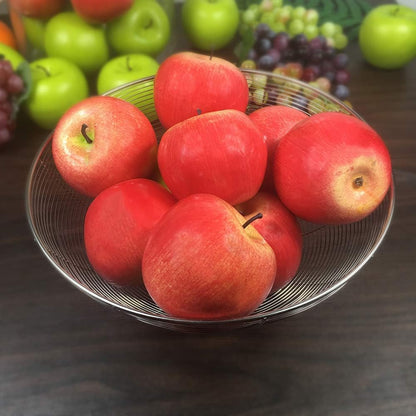Fake Fruits Artificial Apples, Green, Set of 12