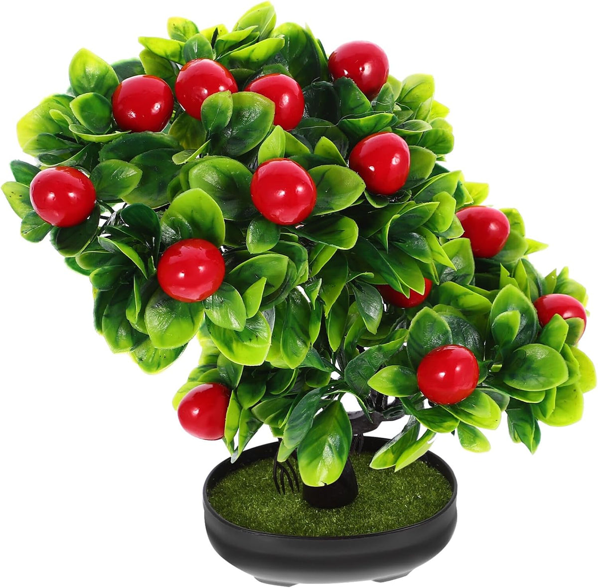 Artificial Fruit Tree with Pot Simulated Fruit Tree Faux Bonsai Ornament Desktop Decor for Indoor Home Office Living Room Faux 11.81 X 10.23 X 3.34 in